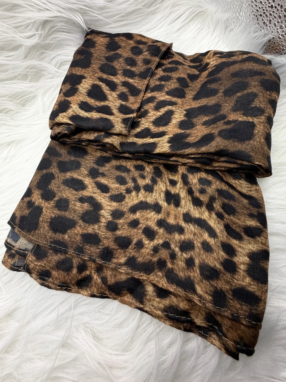 Leopard Print Scarf/Wrap - Brown & Black Animal Print